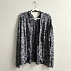 Athleta Open Front Cardigan Sweater Women's M Heather Gray Thumb Holes Casual